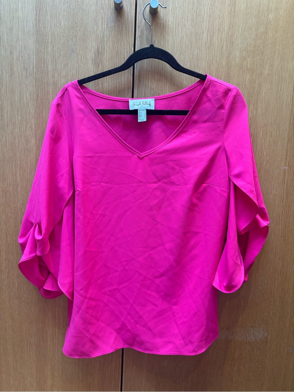 Joseph Ribkoff Hot Pink V-Neck Blouse